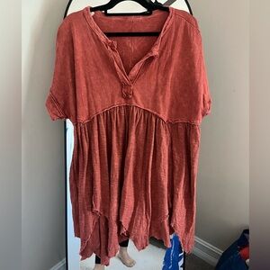 J.Her Women's Rust Flowy Top